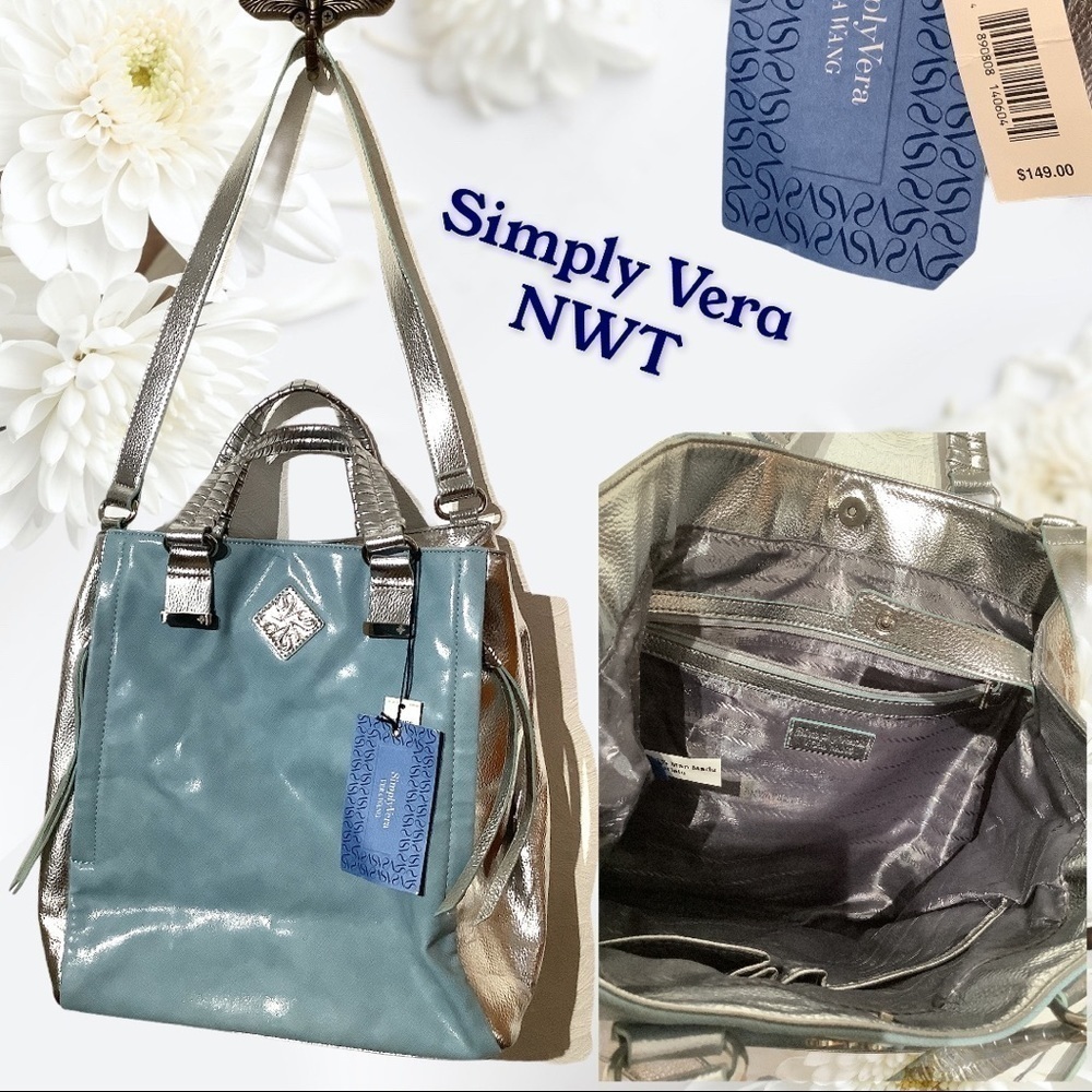 Simply Vera NWT - ice blue silver combination Bag - Picture 2 of 5